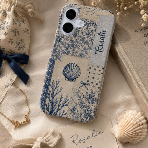  Personalised Coastal Seashell Patchwork  iPhone 16 Case