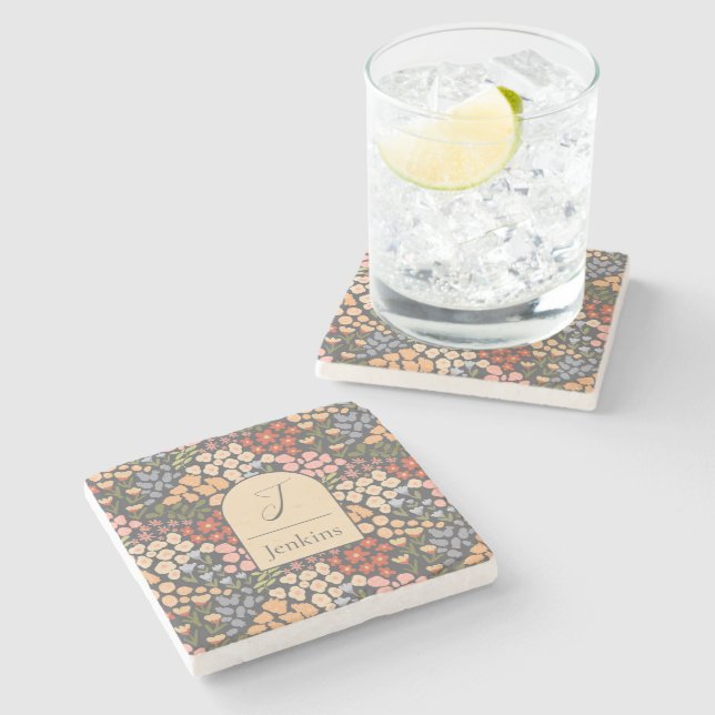 Personalised Coaster Set – Custom Name & Initial (Side)