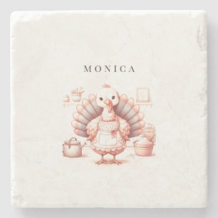 Personalised Coasters, Fall Turkey Decor Stone Coaster
