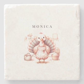 Personalised Coasters, Fall Turkey Decor Stone Coaster