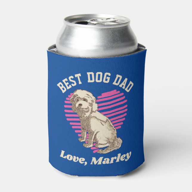 Personalised Cockapoo Best Dog Dad Custom Name Can Cooler (Can Front)
