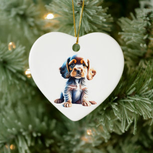 Personalised Cocker Spaniel Puppy Ceramic Tree Decoration