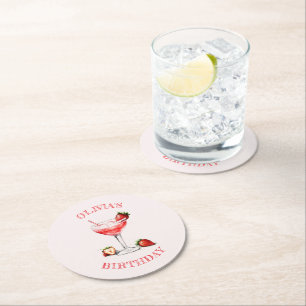 Personalised Cocktail Birthday Party Paper Coaster