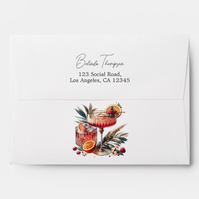 Personalised Cocktail Themed Envelope (Back (Top Flap))