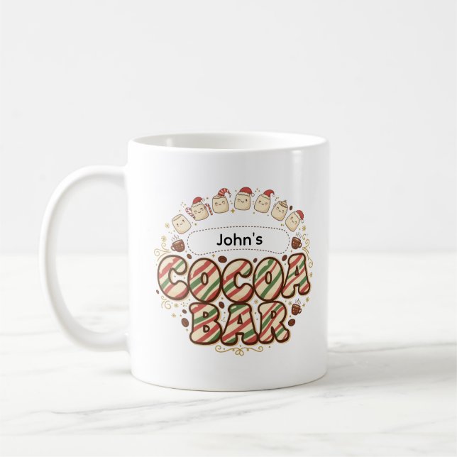 Personalised Cocoa Bar Mug | Custom Name Hot Choco (Left)