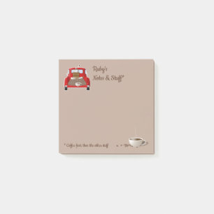 Personalised Coffee and Little Red Truck Post-it Notes