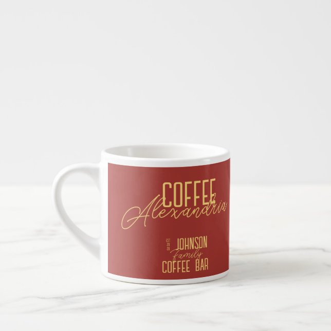 Personalised Coffee Bar Rustic Espresso Cup (Left)
