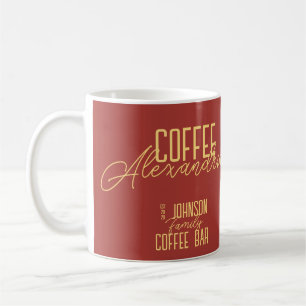 Personalised Coffee Bar Rustic Typography Coffee Mug