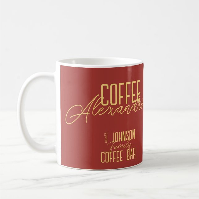 Personalised Coffee Bar Rustic Typography Mug (Left)