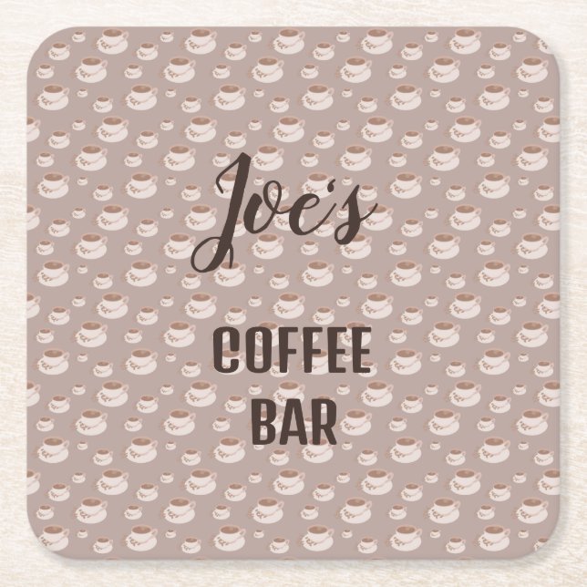 Personalised Coffee Bar Station Drink Coaster (Front)