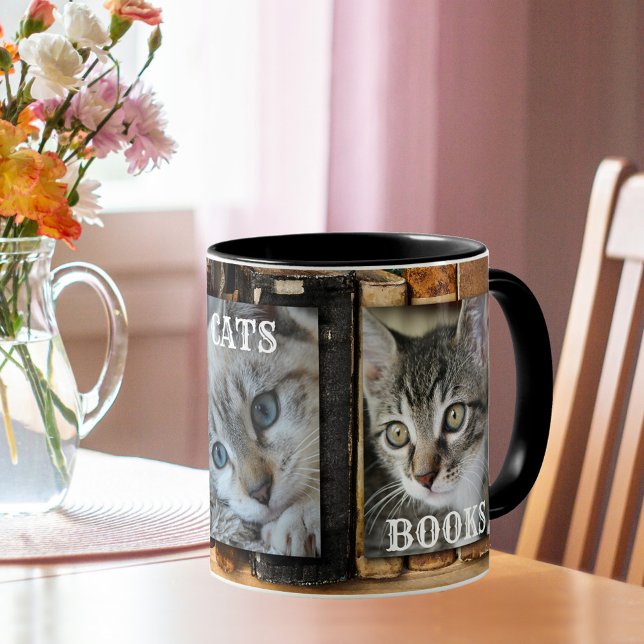 Personalised Coffee Cats Books Photo Mug (Creator Uploaded)