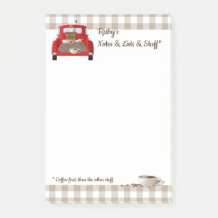 Personalised Coffee Little Red Truck Post-it Notes