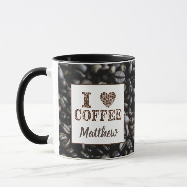 Personalised Coffee Lover Mug Ceramic Cup (Left)