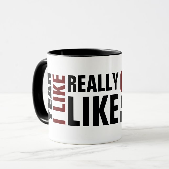 Personalised coffee mug with funny big typography (Front Left)