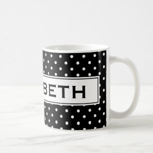 Personalised coffee mug with polka dots