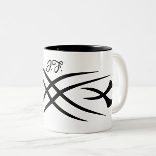 Personalised coffee mug with tribal tattoo design