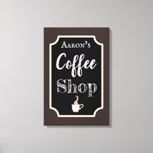 Personalised Coffee Shop Art Canvas Print