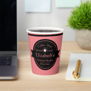 Personalised coffee shop logo Paper cup