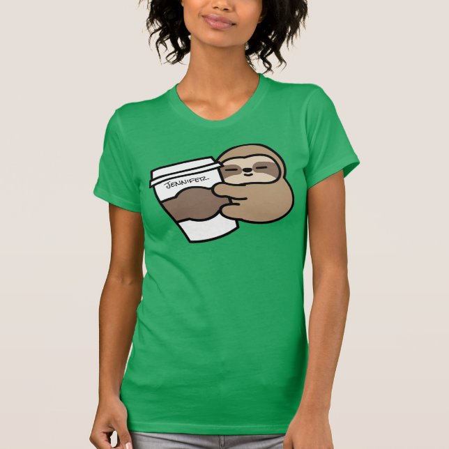 Personalised Coffee & Sloths T-Shirt (Front)