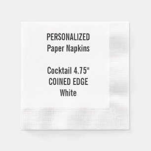 Personalised Coined Edge Cocktail Paper Napkins