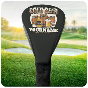 Personalised Cold Beer Oak Barrel Brewery Brewing  Golf Head Cover