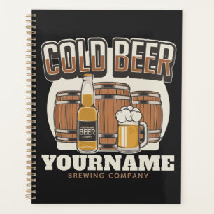Personalised Cold Beer Oak Barrel Brewery Brewing  Planner