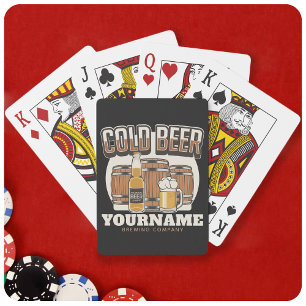 Personalised Cold Beer Oak Barrel Brewery Brewing Playing Cards