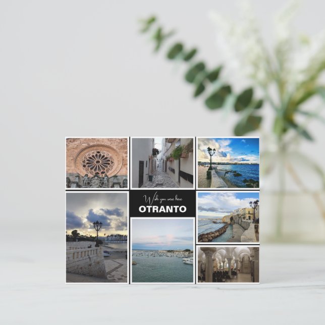 Personalised, collage from Otranto, Puglia, Italy Postcard (Standing Front)