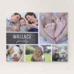 Personalised Collage photos with family name   Jigsaw Puzzle<br><div class="desc">Creating a personalised jigsaw puzzle with family photos and your family name is a fantastic and thoughtful gift idea. Here's why this personalised jigsaw puzzle is the perfect choice: 🧩 Family Keepsake: This jigsaw puzzle becomes a cherished family keepsake. It's not just a gift; it's a fun and sentimental way...</div>