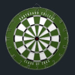 Personalised College Class of 20XX | Forest Green Dartboard<br><div class="desc">Customise this with your own text and colours! Example shown has the top text "Dartboard College" and bottom text "Class of 20XX" with a forest green, grey, black, and white colour palette. This makes a great gift for college students or a graduation gift for a new grad! If you need...</div>