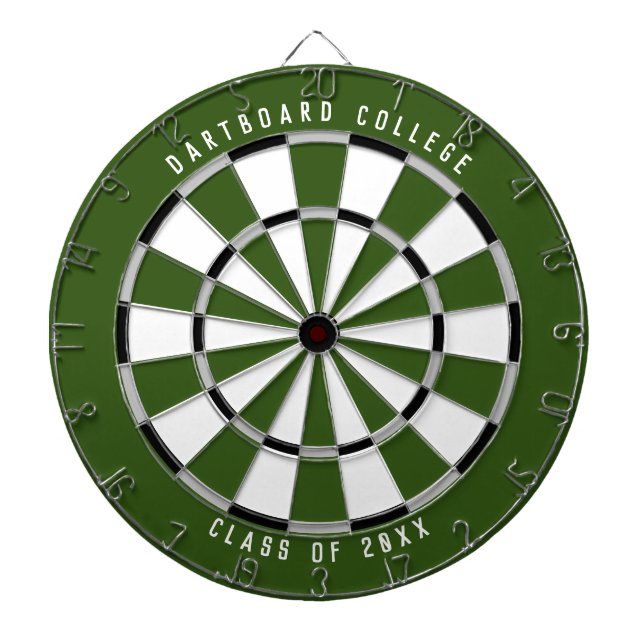 Personalised College Class of 20XX | Forest Green Dartboard (Front)
