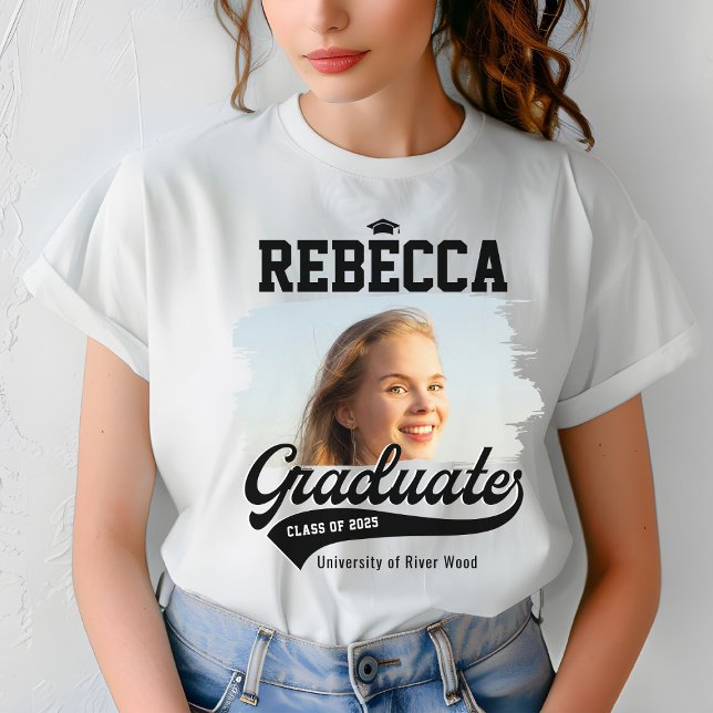 Personalised College Graduate Photo Graduation T-Shirt (Creator Uploaded)