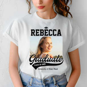 Personalised College Graduate Photo Graduation T-Shirt