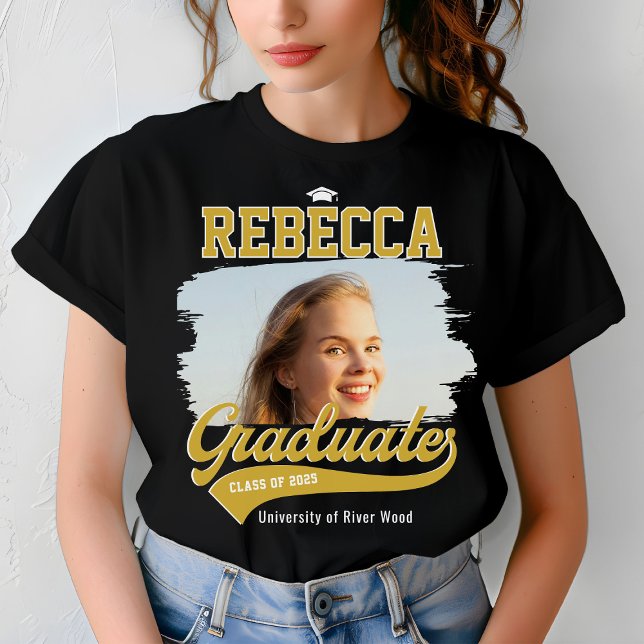 Personalised College Graduate Photo Graduation T-Shirt (Creator Uploaded)