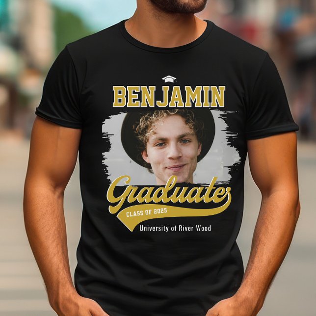 Personalised College Graduate Photo Graduation T-Shirt (Creator Uploaded)