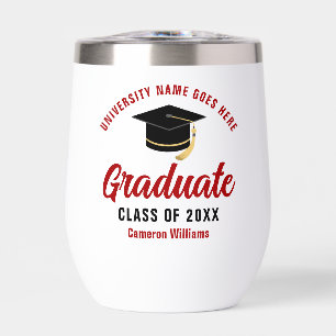Personalised College Graduation Red Graduate Name