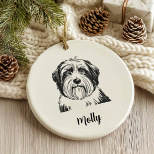 Personalised Collie Dog Christmas Ceramic Tree Decoration