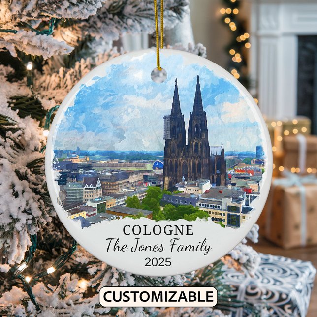 Personalised Cologne Ornament, Germany Gift Ceramic Tree Decoration (Creator Uploaded)