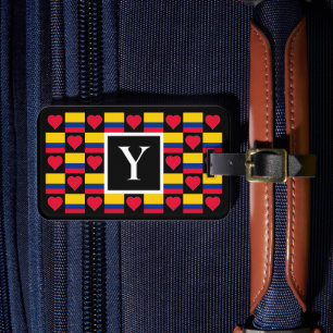 Personalised Colombia Flag Custom Letter Colombian Luggage Tag