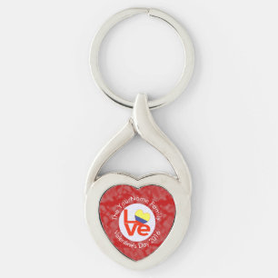 Personalised Colombian Red LOVE Flag Key Ring