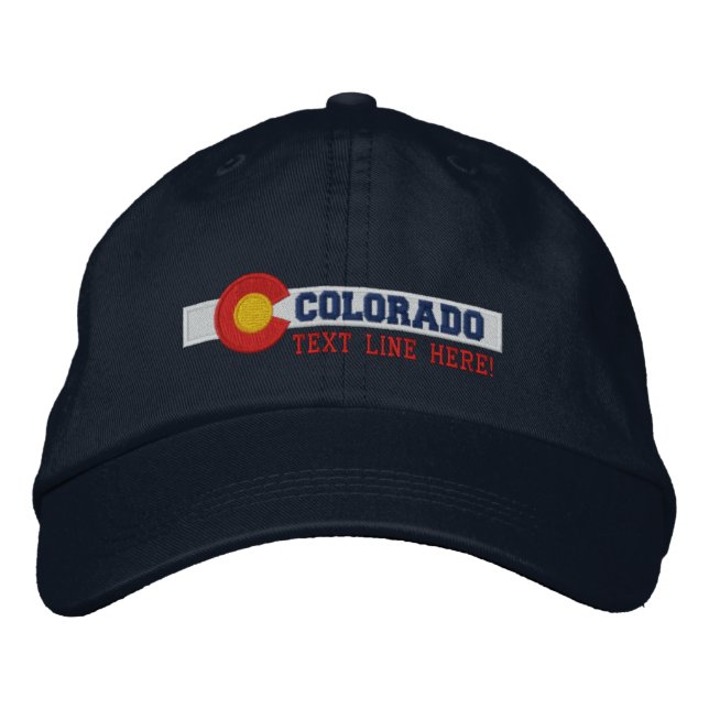 Personalised Colorado State Flag Design Embroidered Hat (Front)