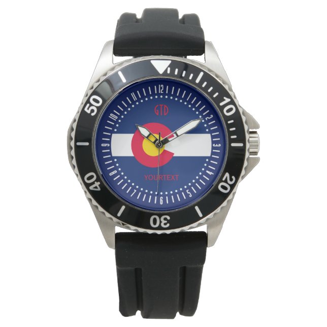 Personalised Colorado State Flag Monogram Design Watch (Front)