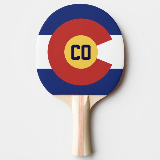 Personalised Colorado state flag ping pong paddle (Front)