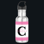 Personalised colorblock 532 ml water bottle<br><div class="desc">Personalise this cute colorblock design with your favourites or school colours,  edit letter ,  edit name (between the blocks or you loose the extra flourish).</div>