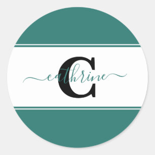 Personalised colorblock  classic round sticker