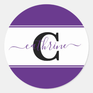 Personalised colorblock  classic round sticker