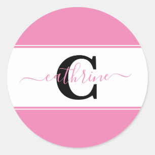 Personalised colorblock  classic round sticker
