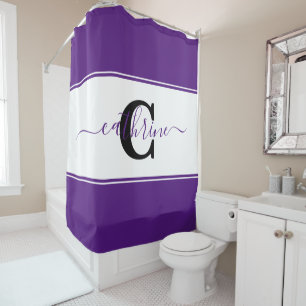 Personalised colorblock shower curtain