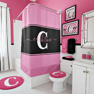 Personalised colorblock  shower curtain