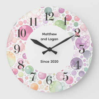 personalised colour bubble clock